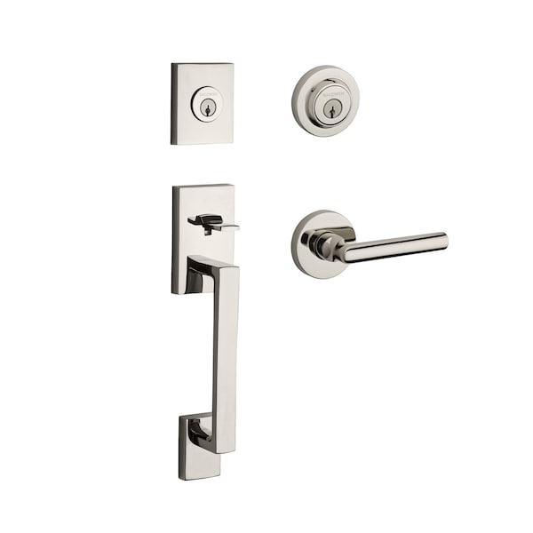 Baldwin DCLAJXTUBCRR055S Double Cylinder La Jolla Handleset Tube Lever Contemporary Round 6AL Latch Dual DCLAJXTUBCRR055S - main